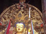 Tibet Lhasa 02 08 Jokhang Inside Maitreya The inner sanctum of the Jokhang houses its most important images and chapels. In the central area is a large seated statue of Maitreya, the Future Buddha, with a photo of the Tenth Panchen Lama in his lap. Although there�s no photography allowed, here�s a photo from my 1993 trip.